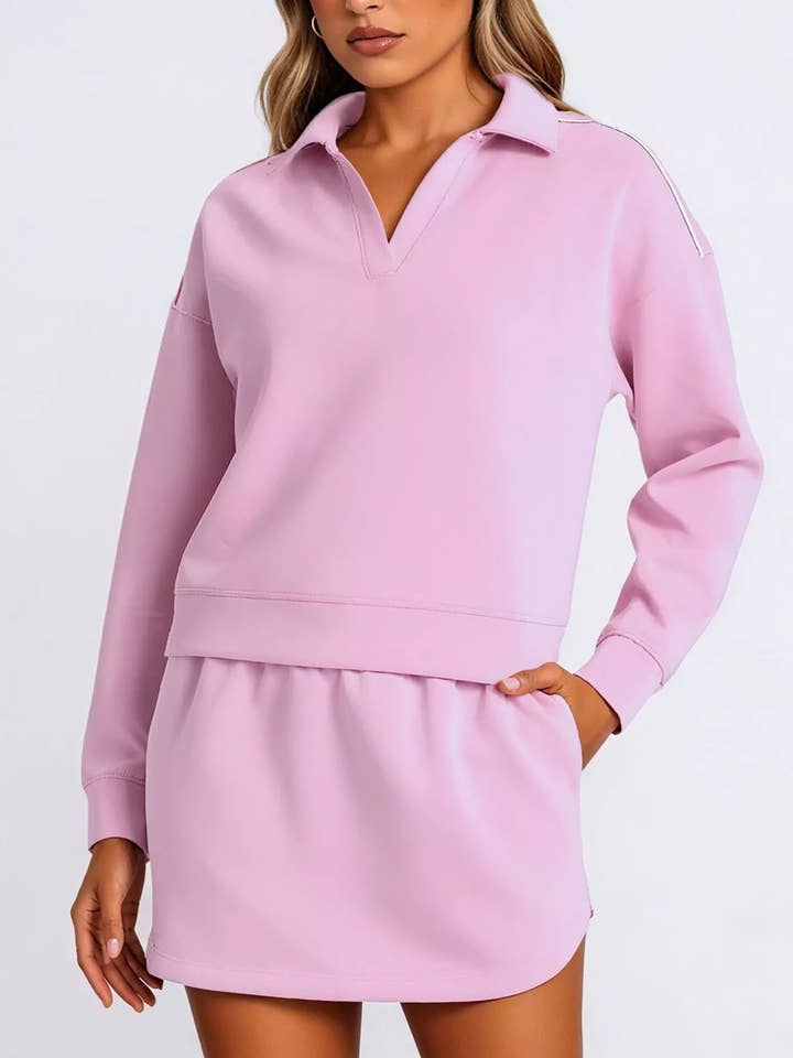 Dropped Shoulder Top and Skirt Set for wholesale by Beyond Apparel