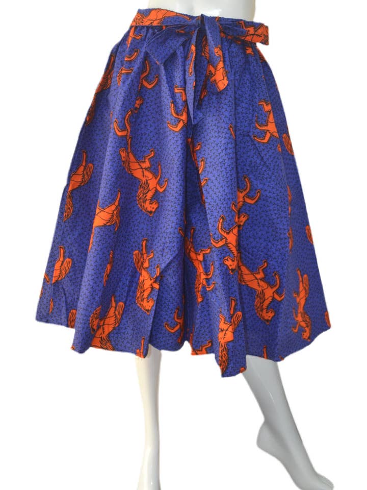 Falda midi casual de verano para mujer africana Ankara para venta al por mayor de Satsuma Wholesale