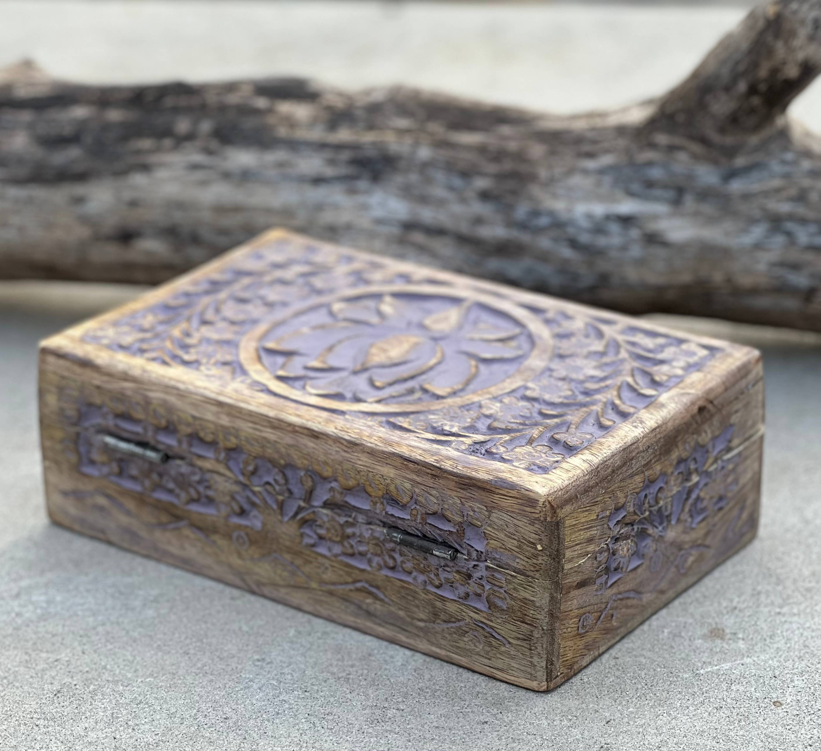 Lungta Imports - Wholesale Jewelry Box/Organizer - Hand Carved Lotus Wooden Box Keepsake Jewelry Watch Storage11