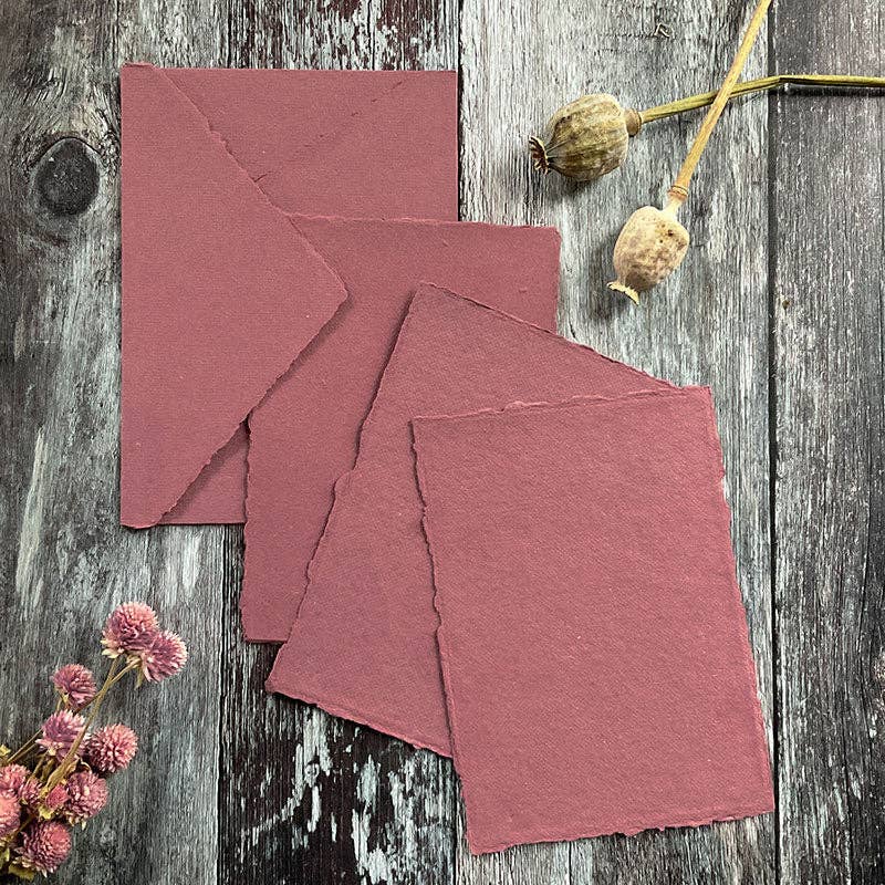 The Natural Paper Company - Wholesale Envelopes - Dusky Rose Handmade Paper Envelope | Recycled Cotton Rag2