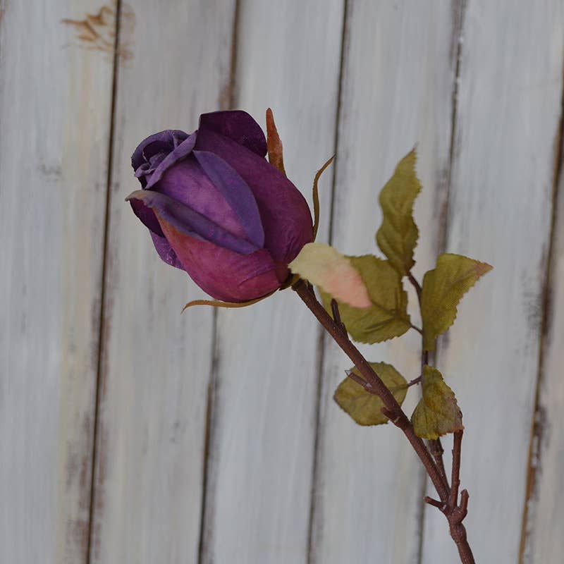 Sweet Home Deco - Vente Fleurs artificielles - Tiges de roses vintage de 28 cm, boutons de rose artificiels, rose brûlée4