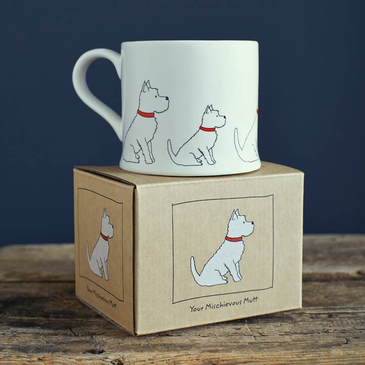 Sweet William Designs - Wholesale Coffee Mug - Mischievous Mutts Dog Mug - Westie