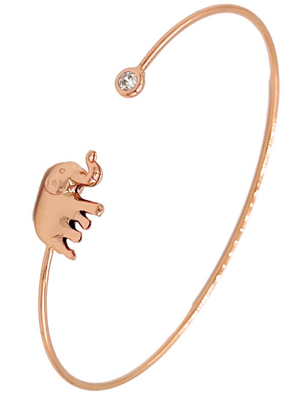 CZ ELEPHANT WIRE CUFF BRACELET for wholesale by Andrea Bijoux