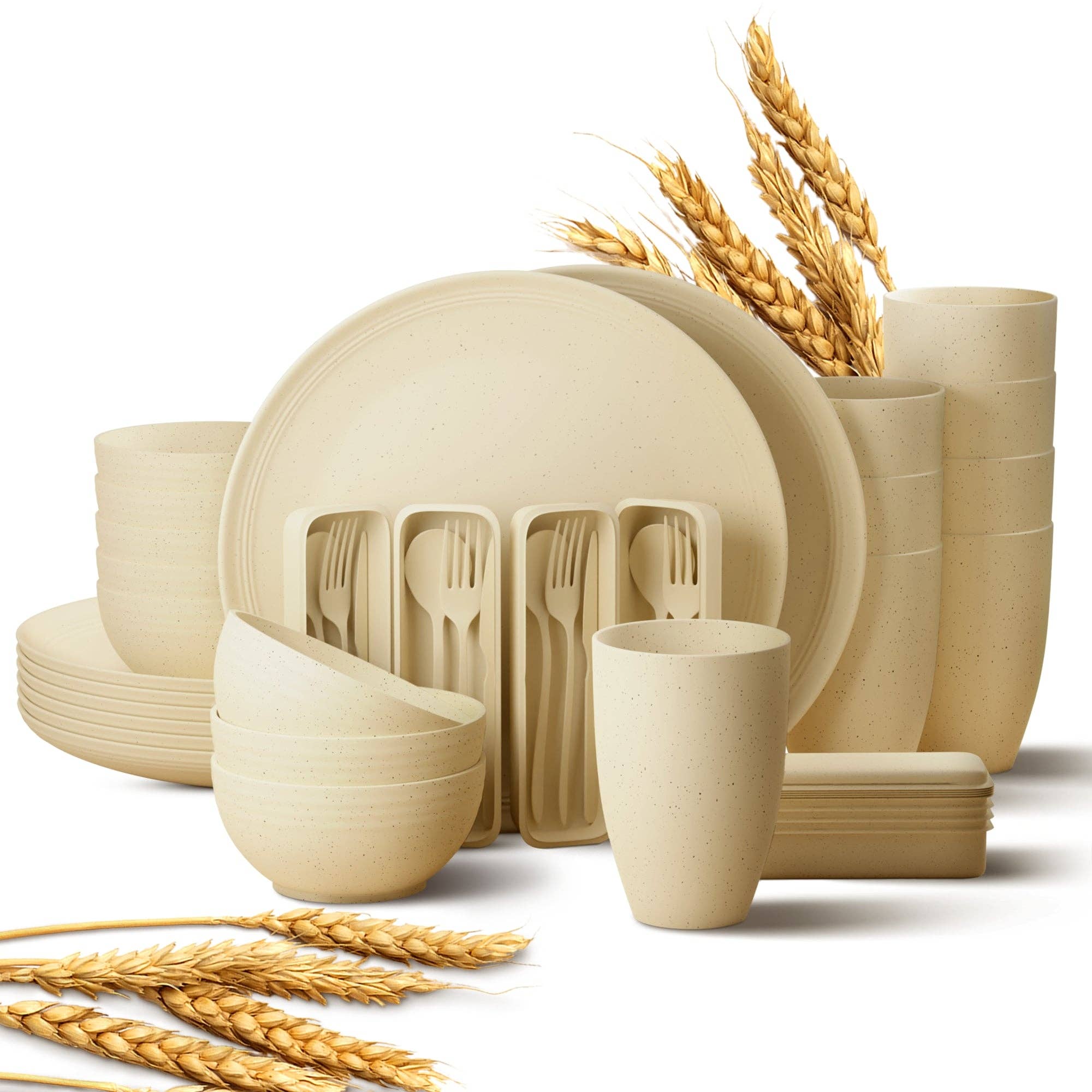 Greendish - Venta al por mayor Conjuntos de vajilla - Conjuntos de vajilla reutilizable ecológica de paja de trigo37
