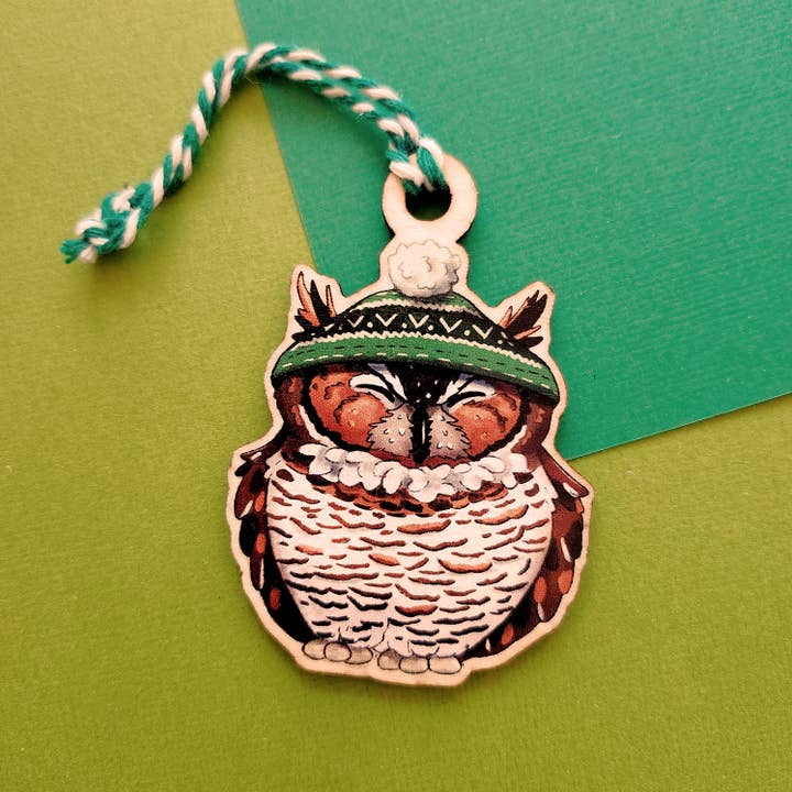 Ornament van de grote gehoornde uil voor de winter voor wholesale door Cappy Trails