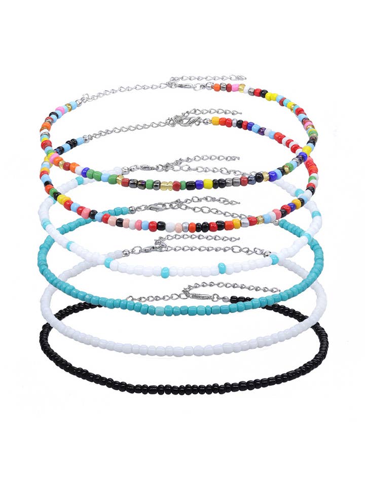 Tobillera hecha a mano con perlas de arcoíris para venta al por mayor de Islandhaze