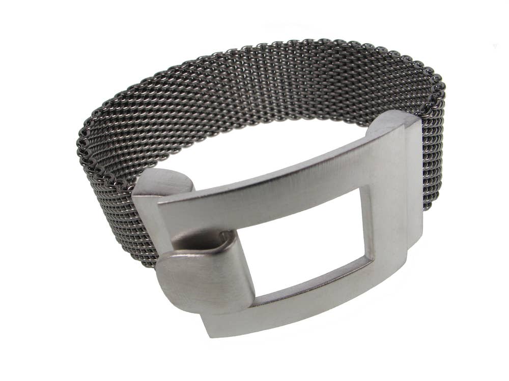 Erica Zap Designs - Wholesale Bangle Bracelet - Flat Mesh Bracelet with Square Hook Clasp1