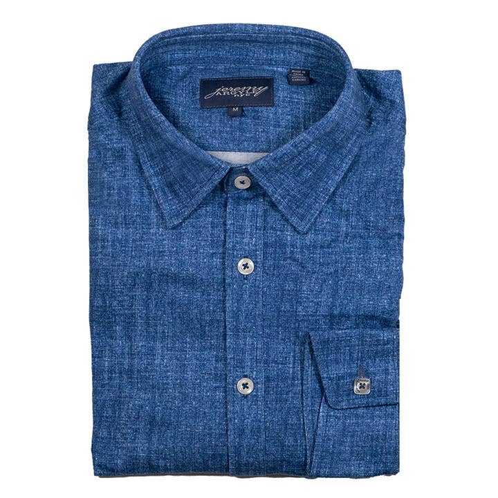 Chambray Effect 2-Way Stretch Shirt - Fitted Cut for wholesale by Jeremy Argyle
