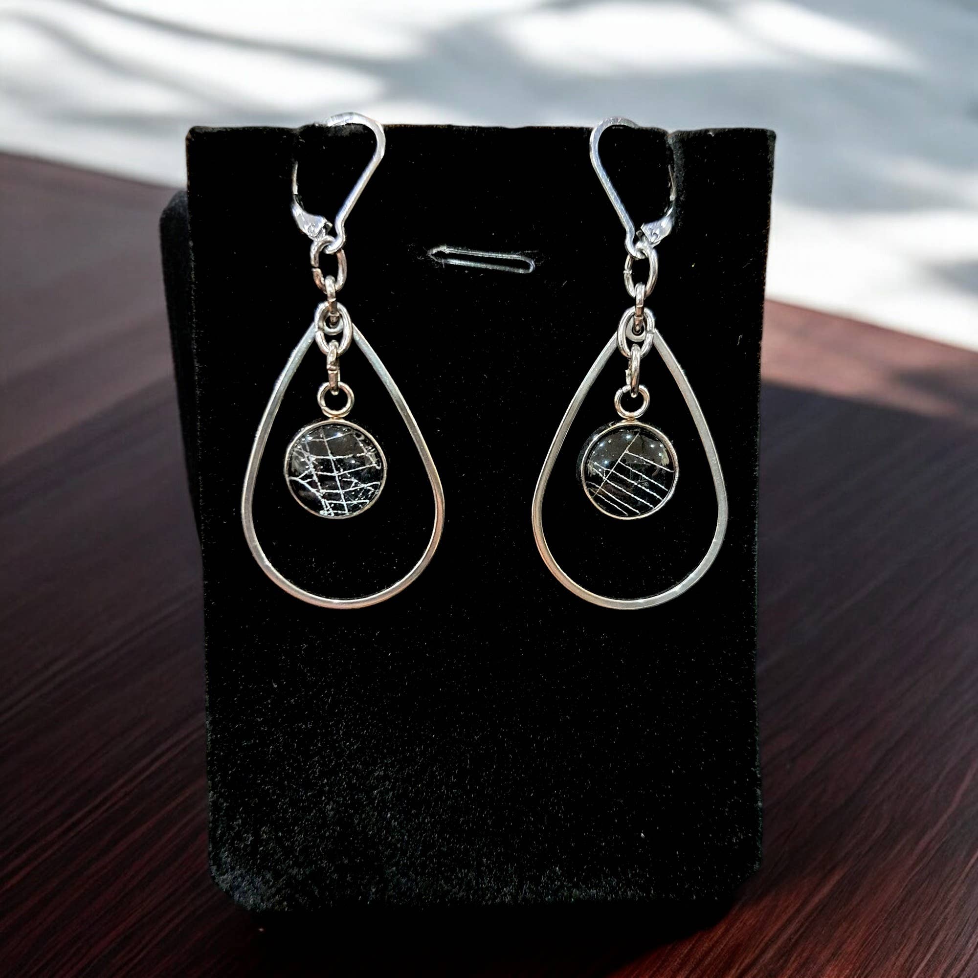 Hell Kitten RVA - Wholesale Dangle Earrings - Real Spiderweb Hollow Teardrop Dangles (Earrings) 1