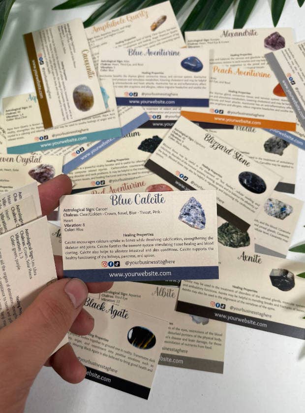 CaNatureLover - Wholesale Tarot Cards - Set of 300 PRINTED Gemstone Cards, Crystal Cards, Printed 3