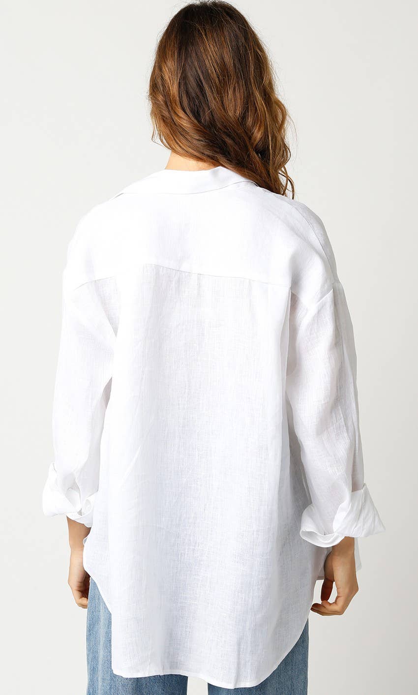Olivaceous – wholesale Buttoned-down shirt – Women's – Helen Linen Shirt4