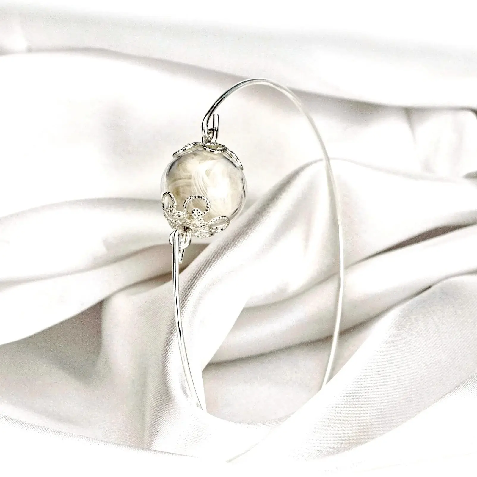 MadamLili - Vente Bracelets à breloques/pendentifs - Bracelet jonc avec vraies plumes - Bijoux Ailes d'Ange - RETARM16