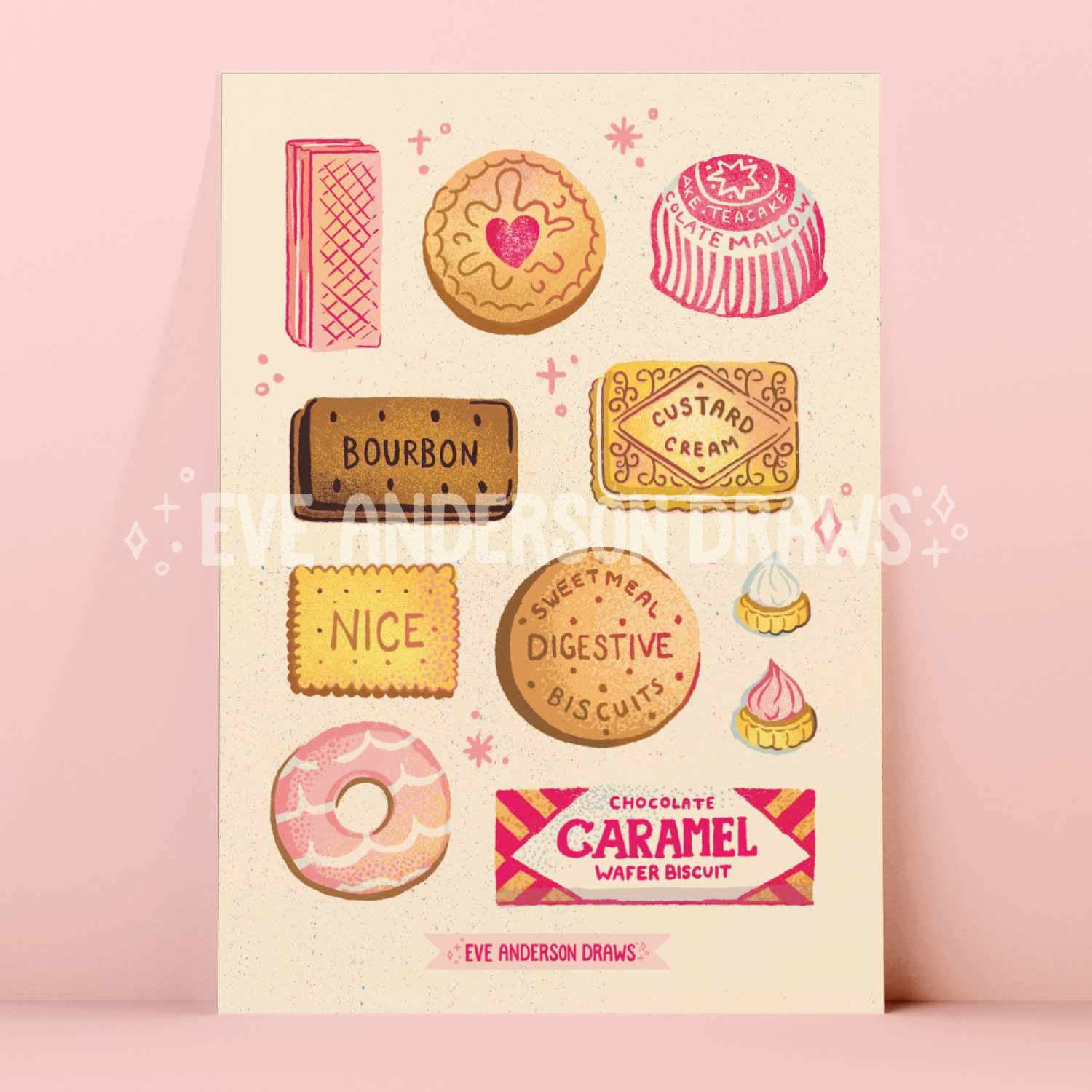 Eve Anderson Draws - Wholesale Sticker - Biscuits Sticker Sheet - A60