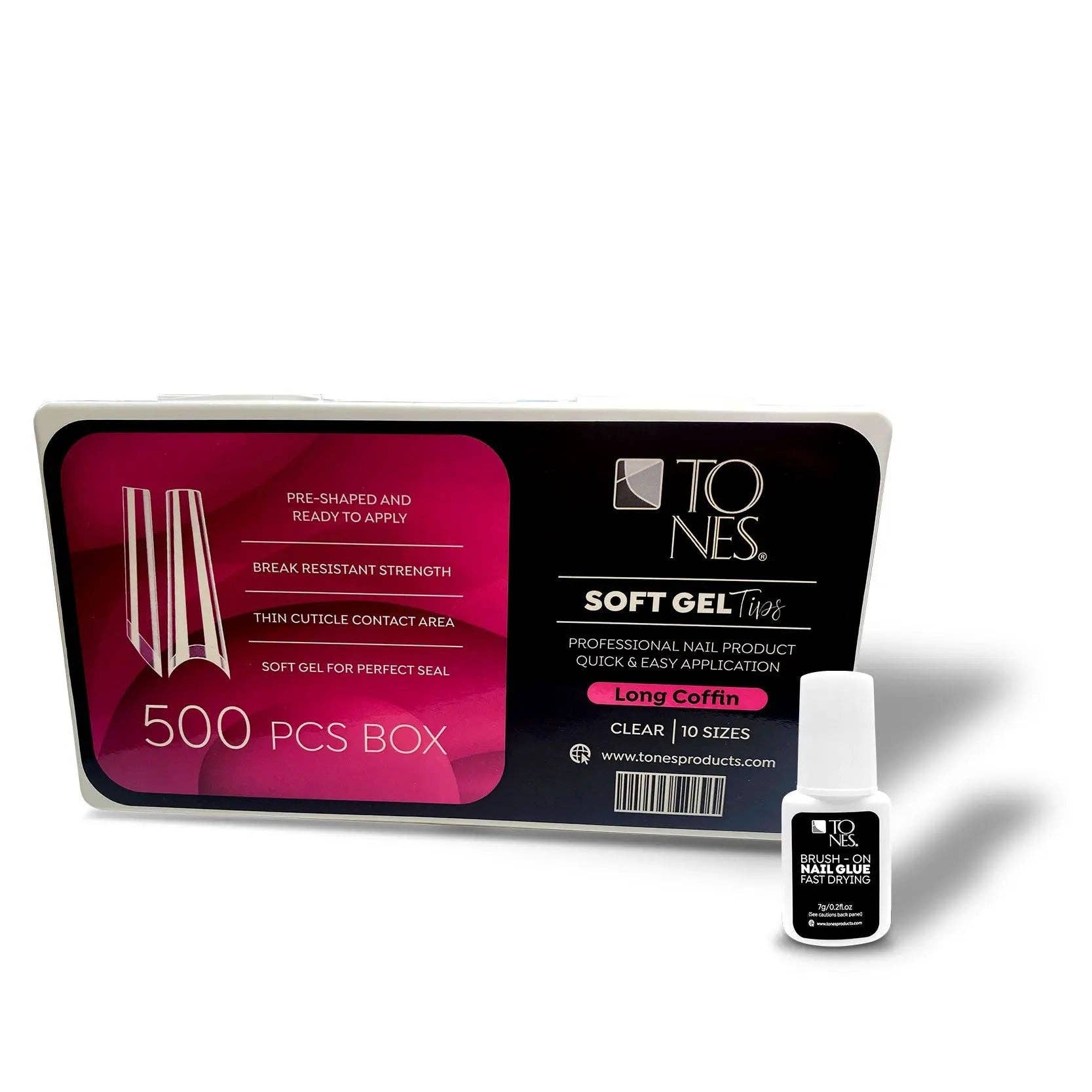 Tones Acrylics | Gels | Nail Art | Nail Tools & Accessories - Wholesale Nail Art/Decal - Soft Gel Tips Long Coffin - 500pcs + Brush on Nail Glue0