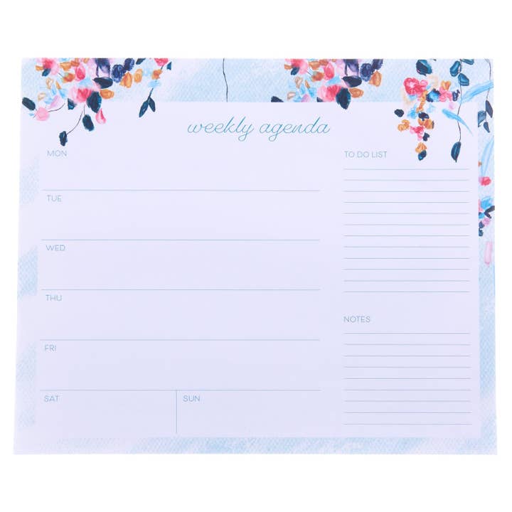 Weekly Agenda - Watercolor Floral - Smart Deck Desktop Calendar for wholesale by Gartner Studios