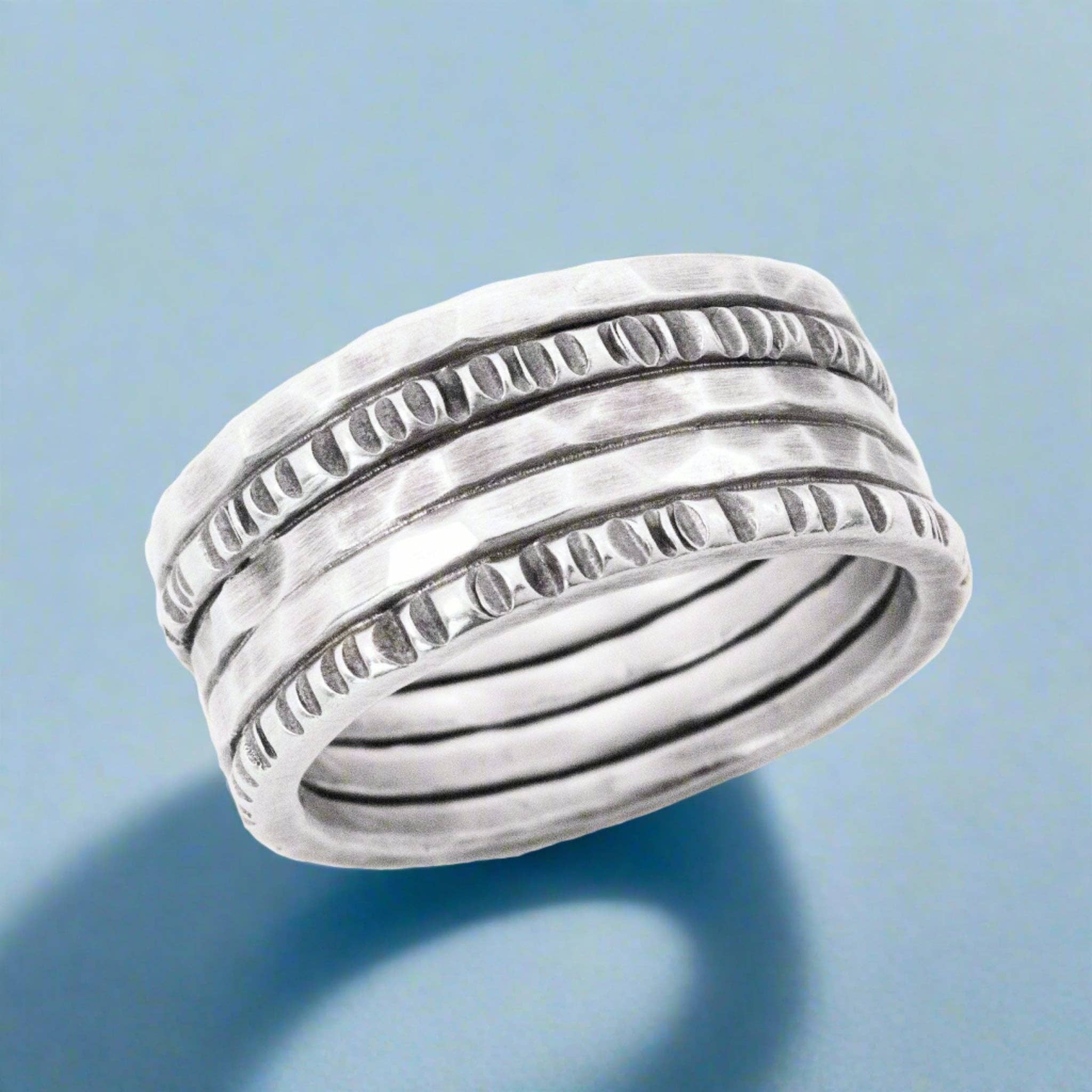 J + I Jewelry - Wholesale Band/Stacked Ring - Silver Amalgam Band1