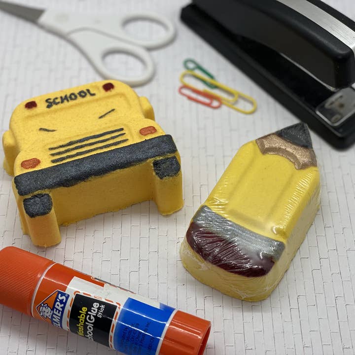 School Bus/Pencil Bath Bomb for wholesale by Ivory Anchors