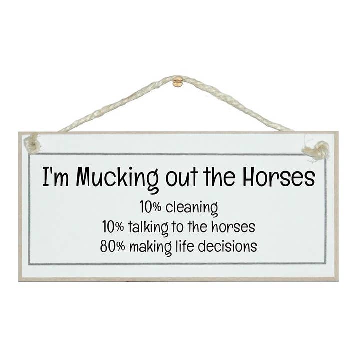 Mucking out horses…Animal Signs for wholesale by Crafty Clara