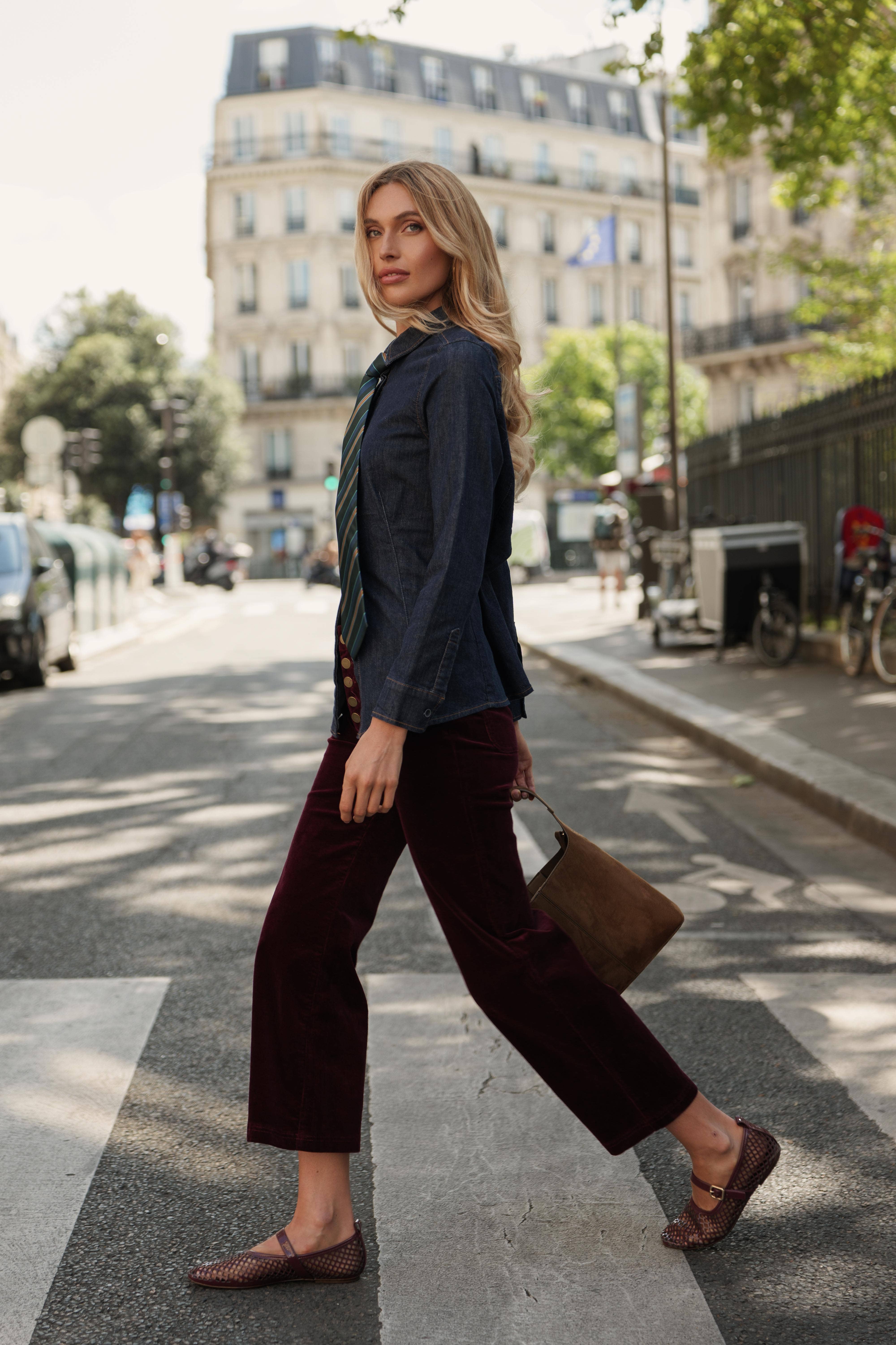 Oraije Paris – wholesale Pants – Women's – Valentina wide velvet pants35