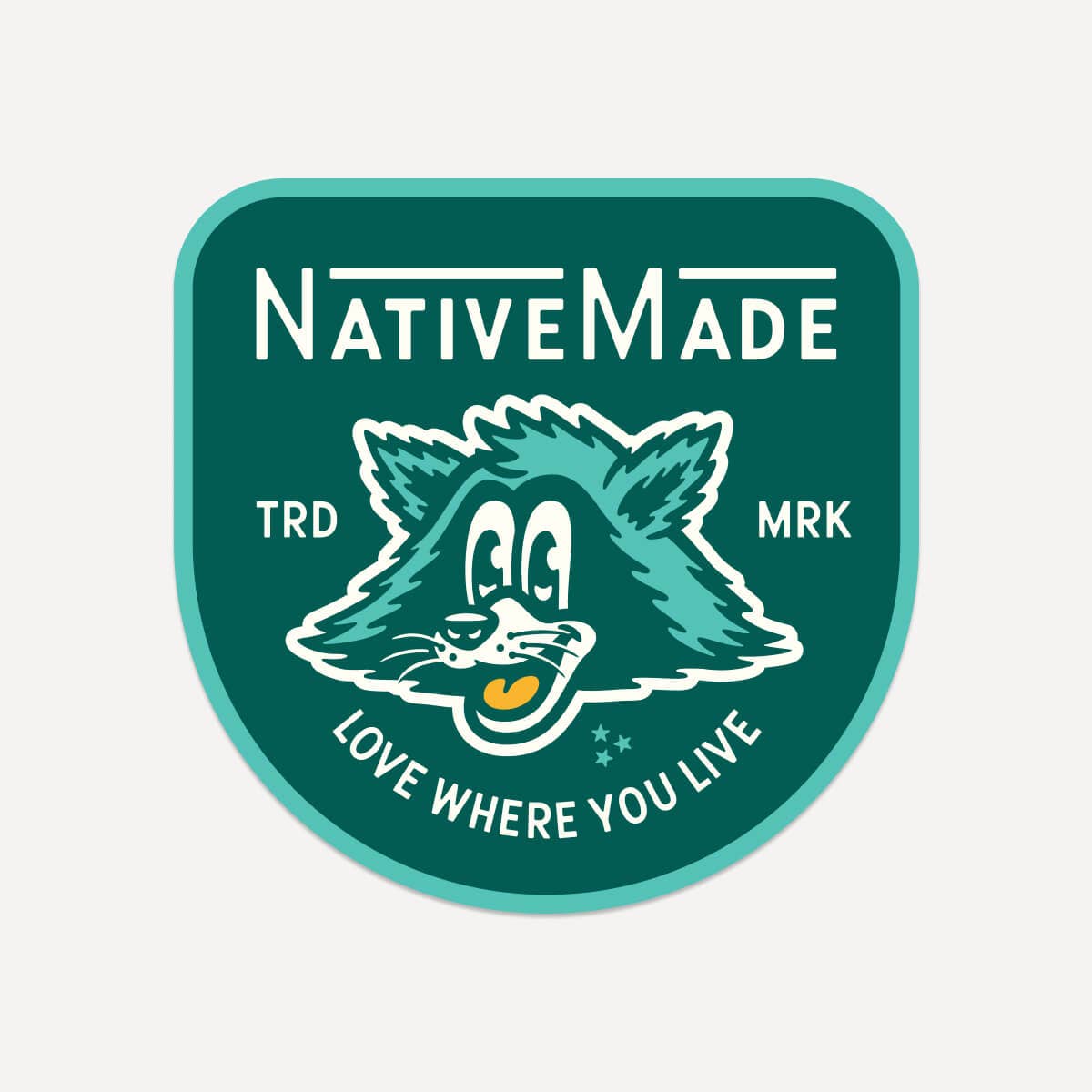 NativeMade - Wholesale Sticker - NativeMade Raccoon Badge Sticker