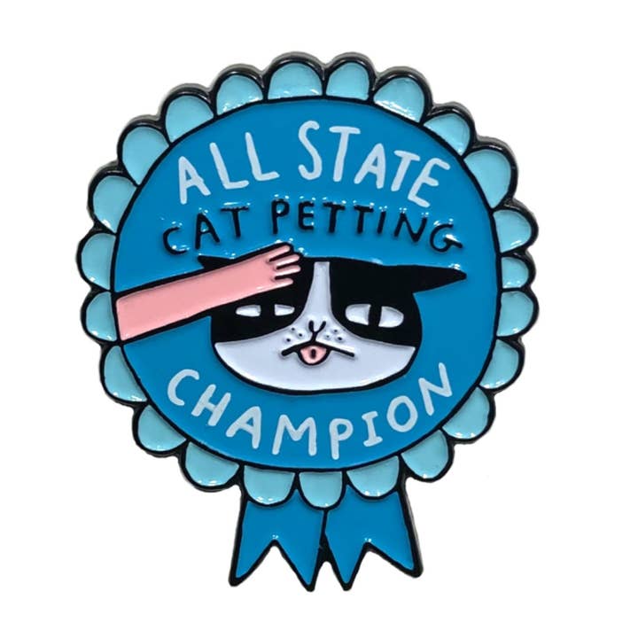 Alfinete de esmalte All State Cat Petting Champion por atacado de Badge Bomb