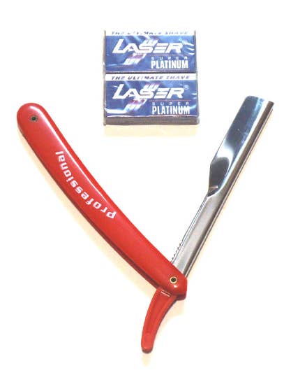 Single Edge Old School Red Safety Handle Plus 10pcs Razor Blades Set for wholesale by HASHIR PRODUCTS