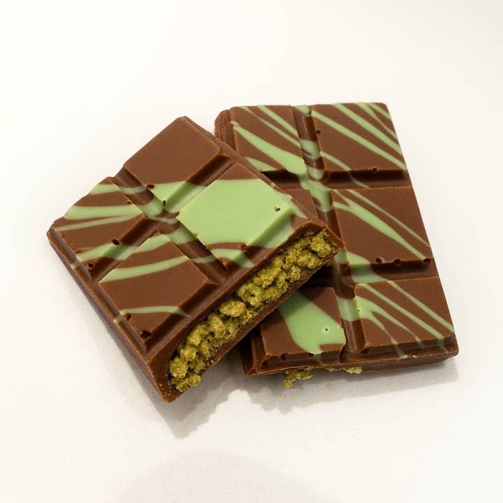 Pistachio Filled Chocolate Bar (Dubai Chocolate Bar) for wholesale by Astro Snacks