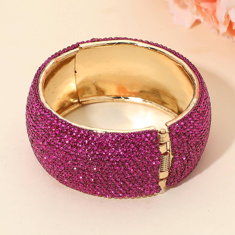 Sensibling Corp. - Venta al por mayor Brazalete - Brazalete de noche ancho con bisagras adornado con perlas y pedrería.7