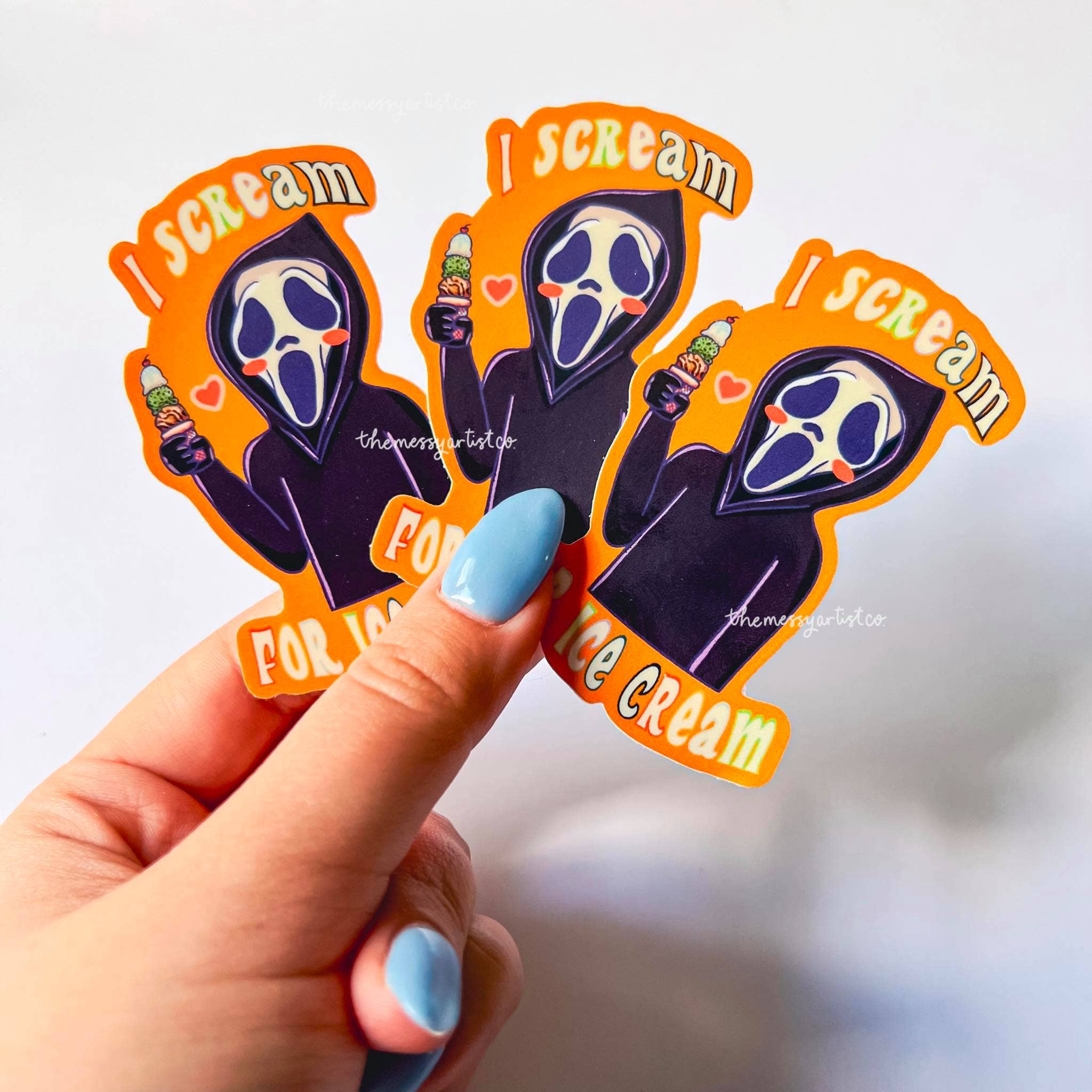The Messy Artist Co. – Großhandel Aufkleber – Ich schreie nach Eiscreme-Aufkleber, wasserdichter Aufkleber1