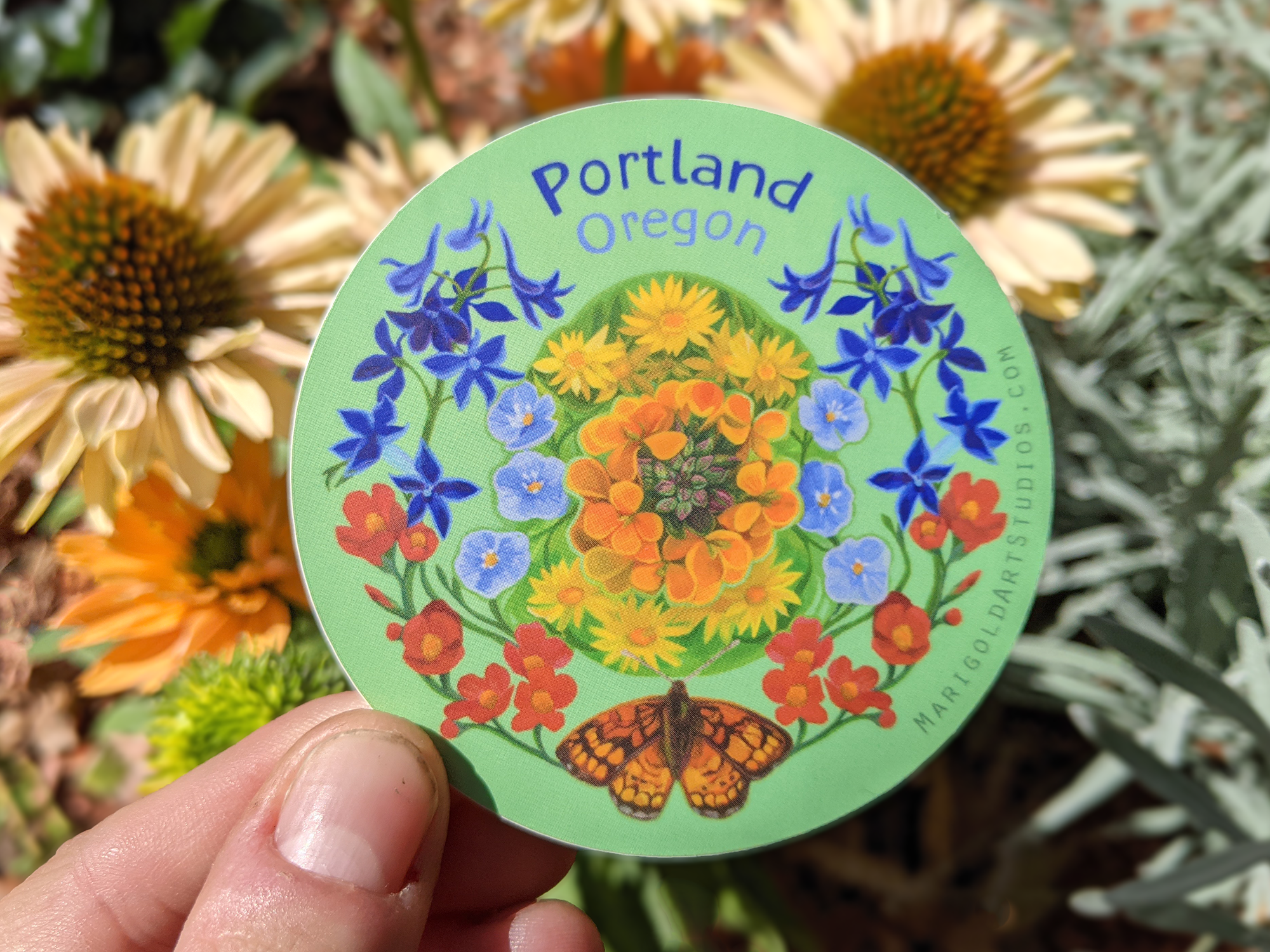 Marigold Art Studios - Wholesale Sticker - Portland Oregon Colorful Wildflowers Sticker1