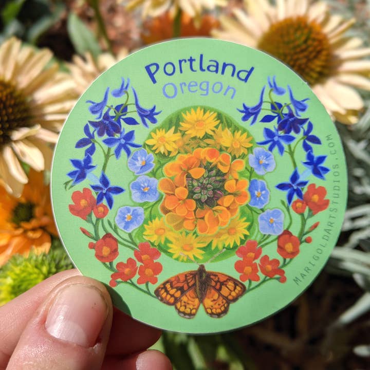 Marigold Art Studios - Wholesale Sticker - Portland Oregon Colorful Wildflowers Sticker1
