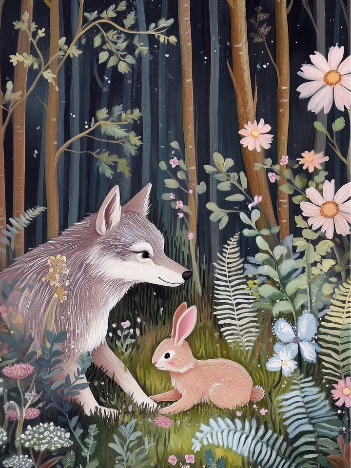 Forest Friends: Wolf and Rabbit | Card Fripperies for wholesale by Fripperies