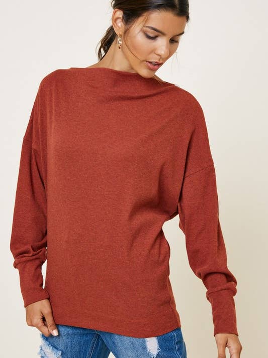 Top en tricot côtelé à fermeture éclair latérale pour la vente par MintChoco