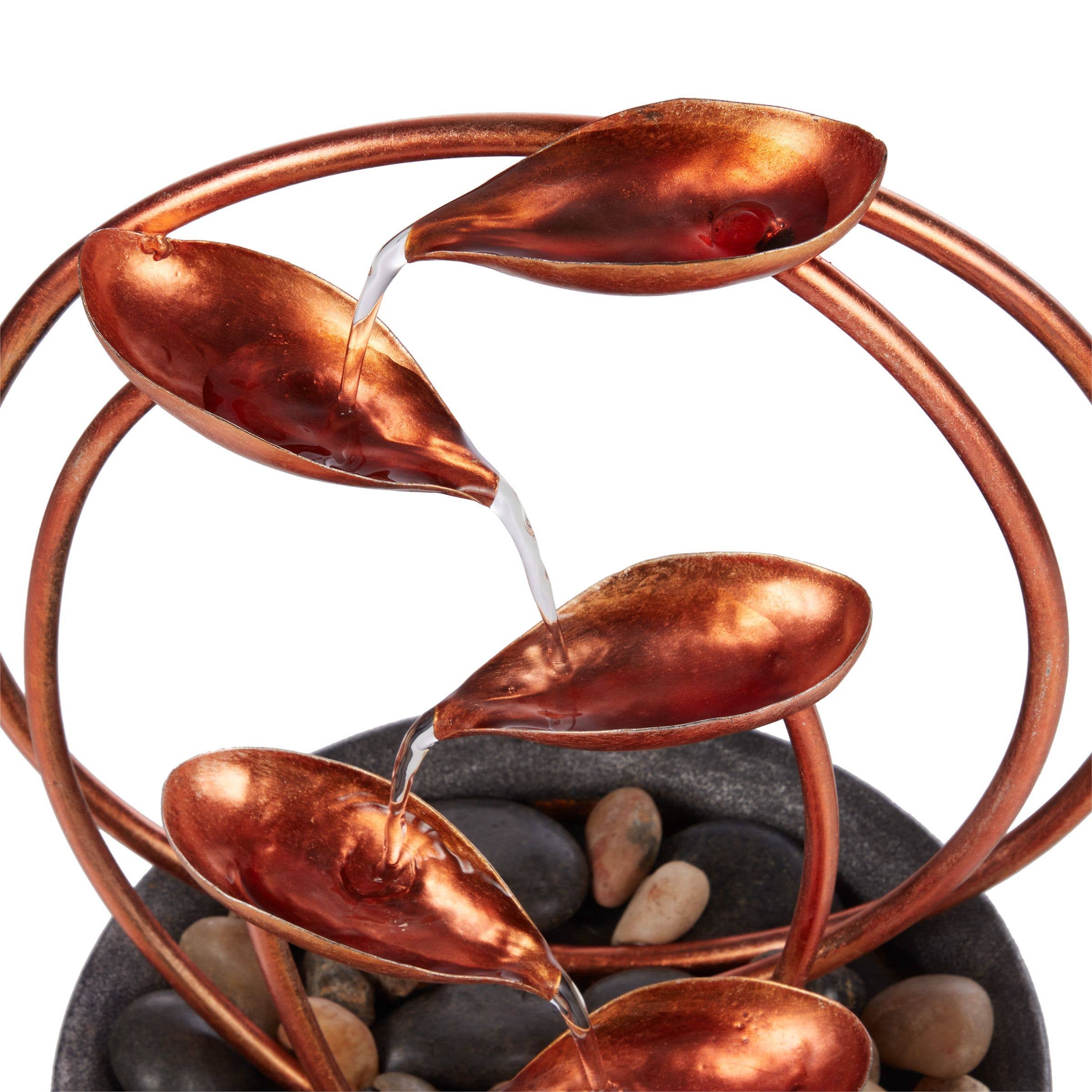 Alpine Corporation - Wholesale Decorative Tabletop Object - Alpine Corporation Metal Leaf Multi-tier Tabletop Fountain4