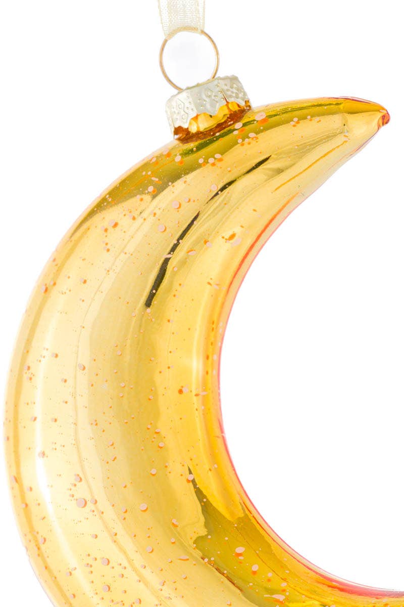 Starlight Collection – wholesale Ornament – NEW-Gold Glossy Crescent Moon Ornament1