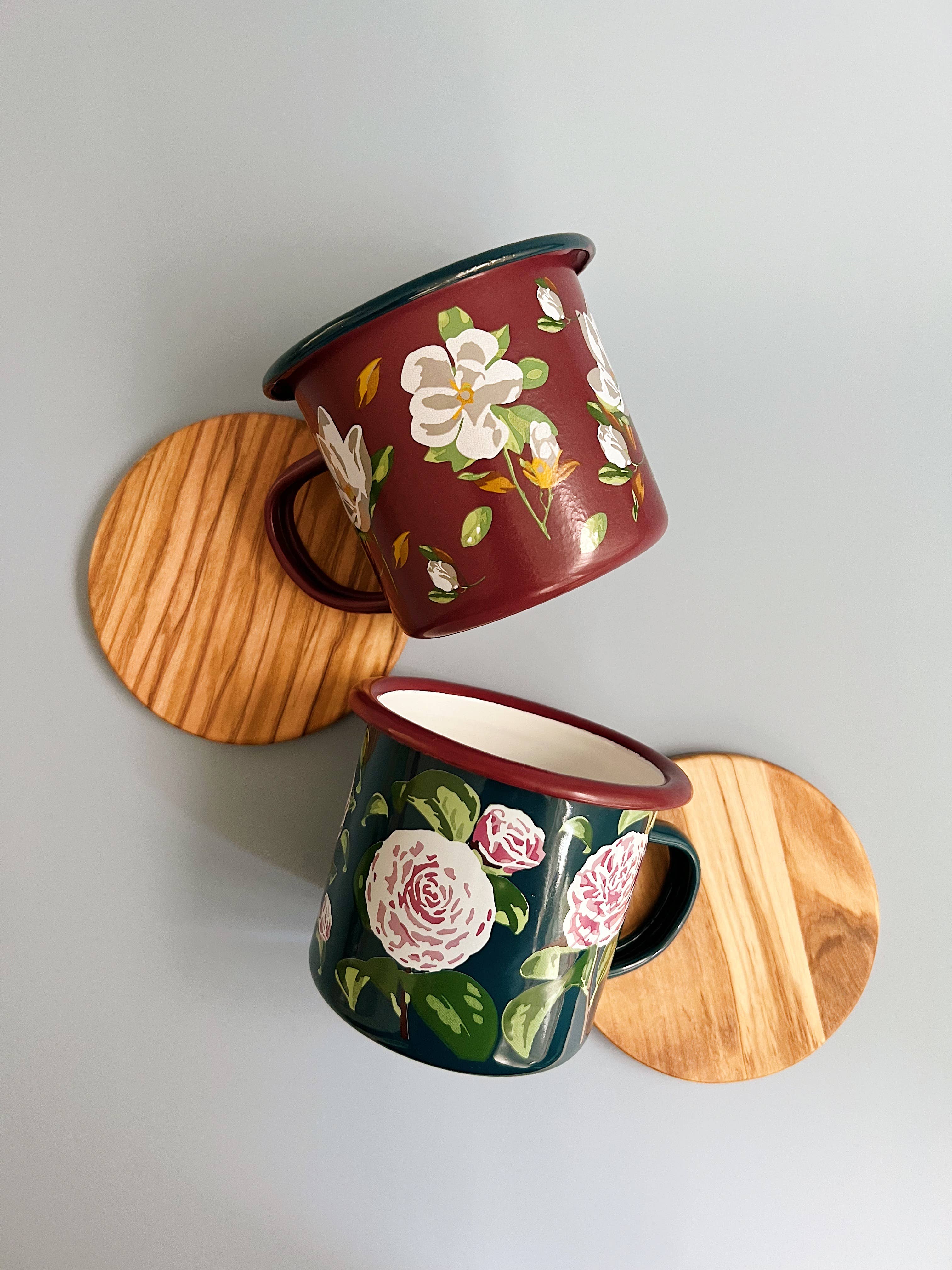 Cate Paper Co. - Wholesale Coffee Mug - Floral Enamel Mug1