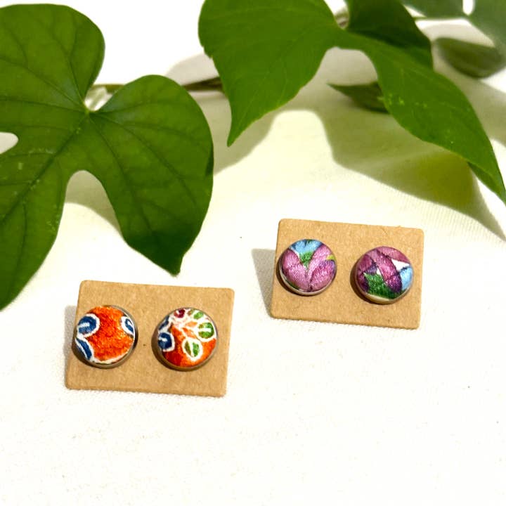Sophie Silks - Wholesale Dangle earrings - Button Kimono Earrings1
