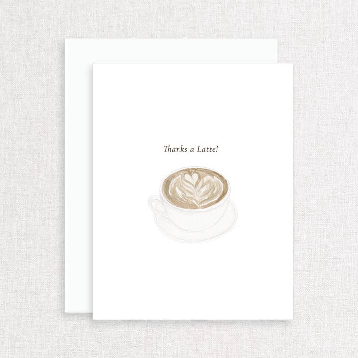 Thanks a Latte! Greeting Card for wholesale by Korynne and Company