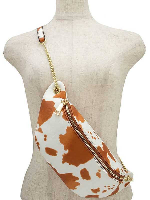 BOLSA DE CINTURA MODA COM ESTAMPA DE VACA 781 por atacado de anbfashion