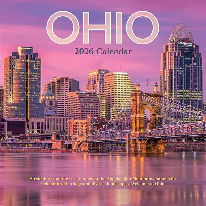 2026 Ohio Wall Calendar for wholesale by TF Publishing - Paper Goods