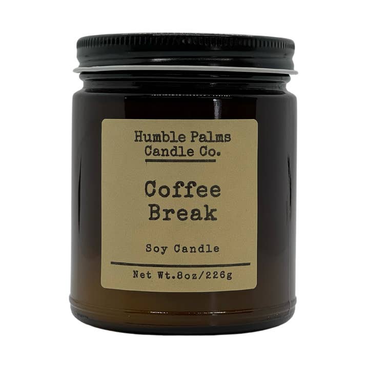 Coffee Break Soy Candle for wholesale by Humble Palms Soap & Candle Co.