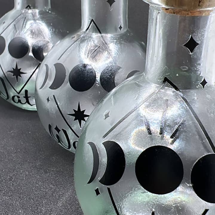 WaterBruja – Großhandel Meditationszubehör – Moon Wasserglas, Vollmond-Ritual, Mondphasen-Glasflasche