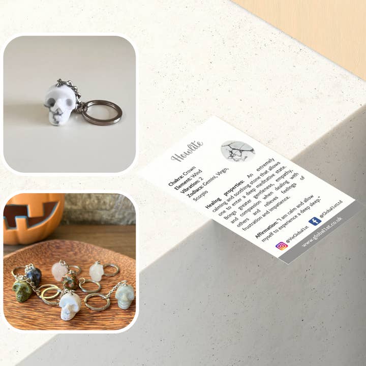 VIE – wholesale Keychain – Unisex – Crystal Skull Head Keychain, 2cm5