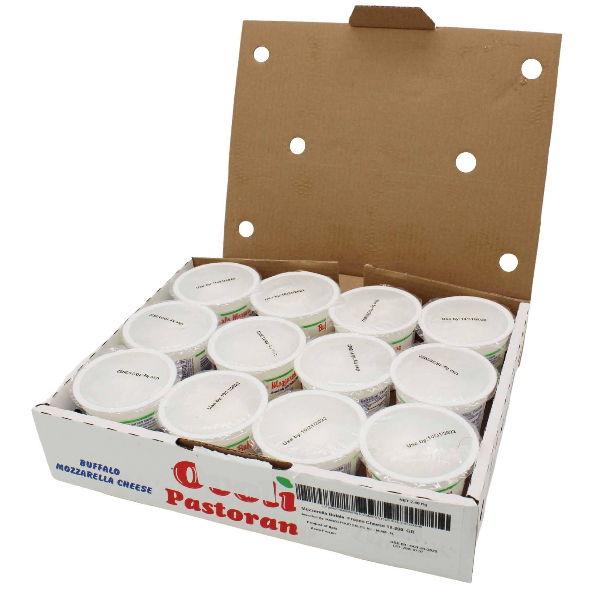 Wholesale Italian Food - Wholesale Cheese - Lupara FROZEN Buffalo Mozzarella12 x 7 oz per cup6