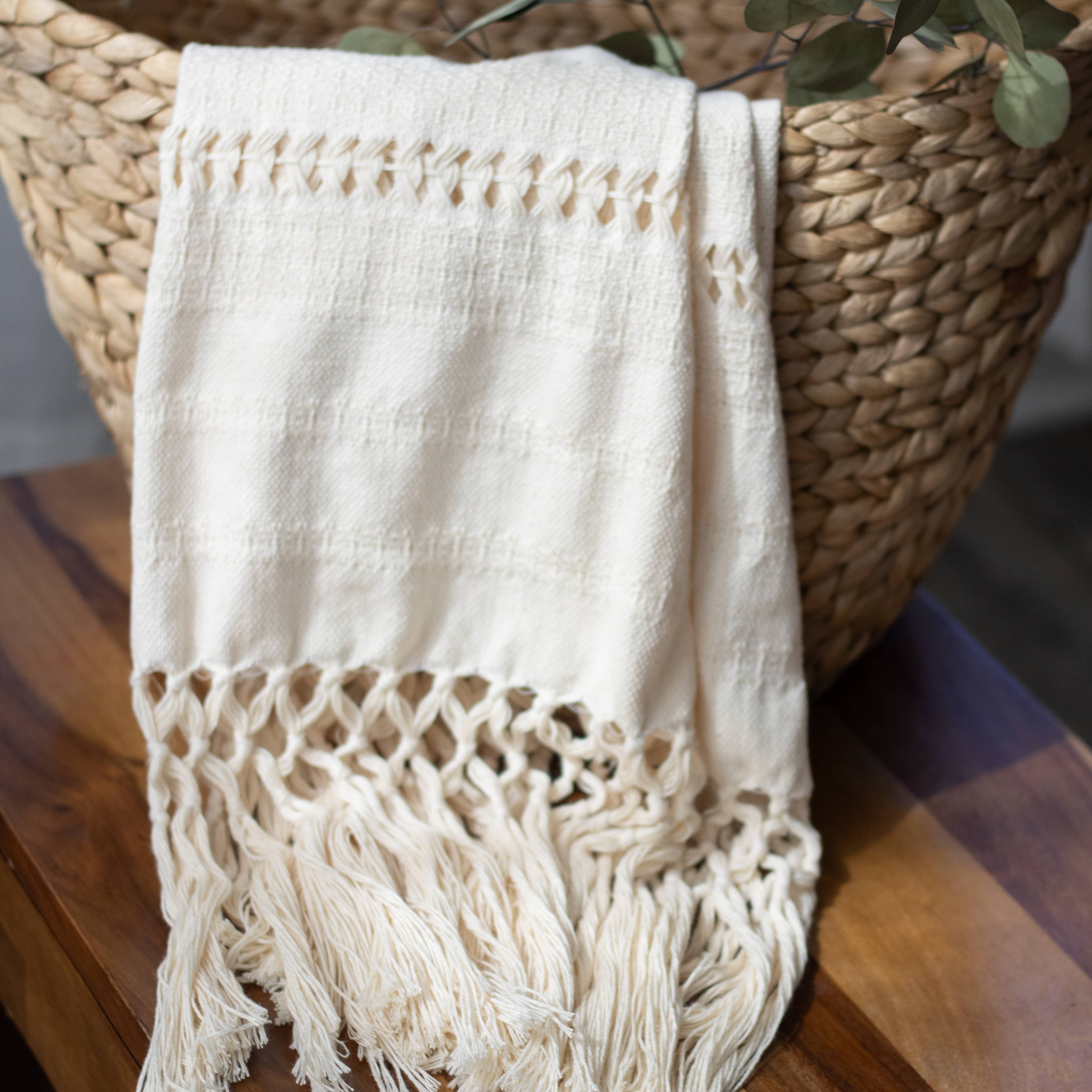 Origin Mexico - Wholesale Wrap - Women's - Handwoven Organic Cotton Shawl Wrap - Natural Cotton 5