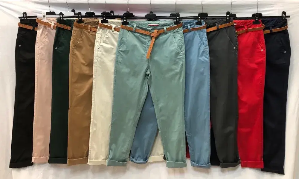 Mimi & Gogo - Vente Pantalon – femme - Pantalon chino 4 taille@2906 chino4Taille S-M-L-XL3