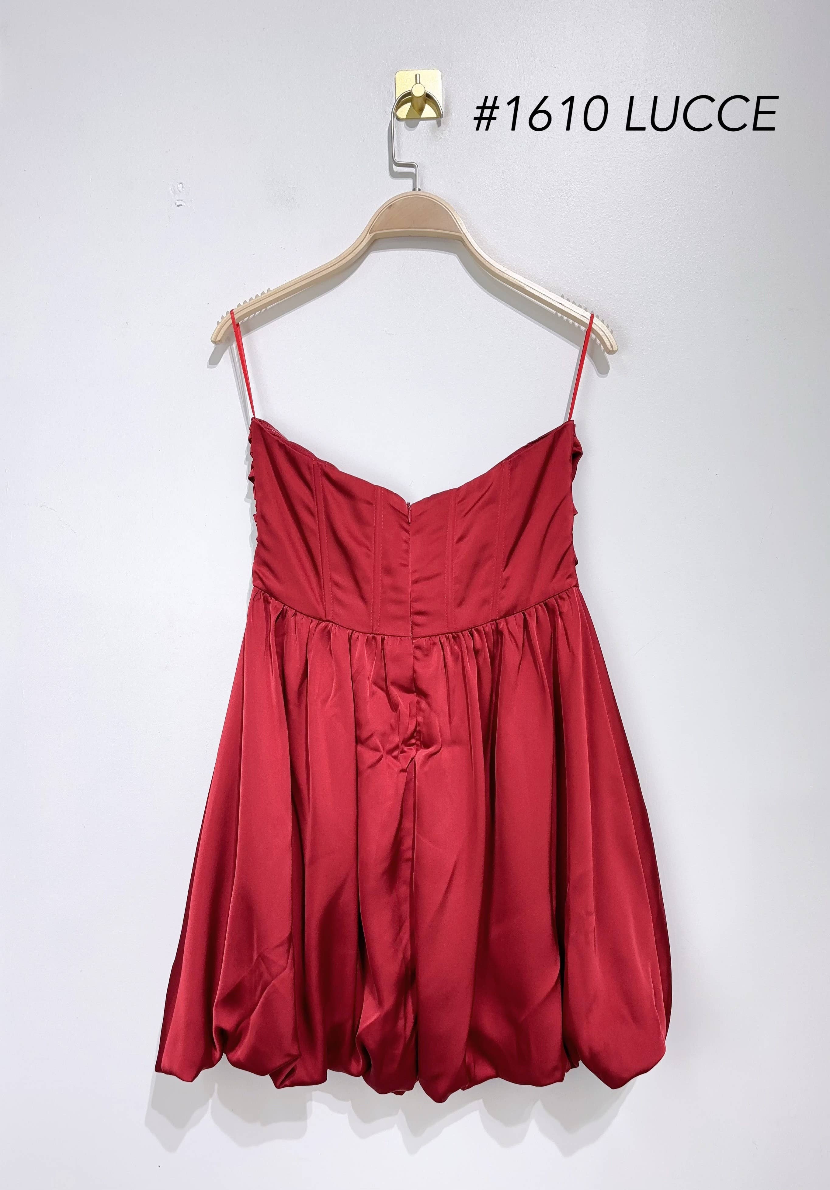 LUCCE - Vendita all'ingrosso Vestito - Donna - Abito in raso senza spalline con bustier plissettato - 16104