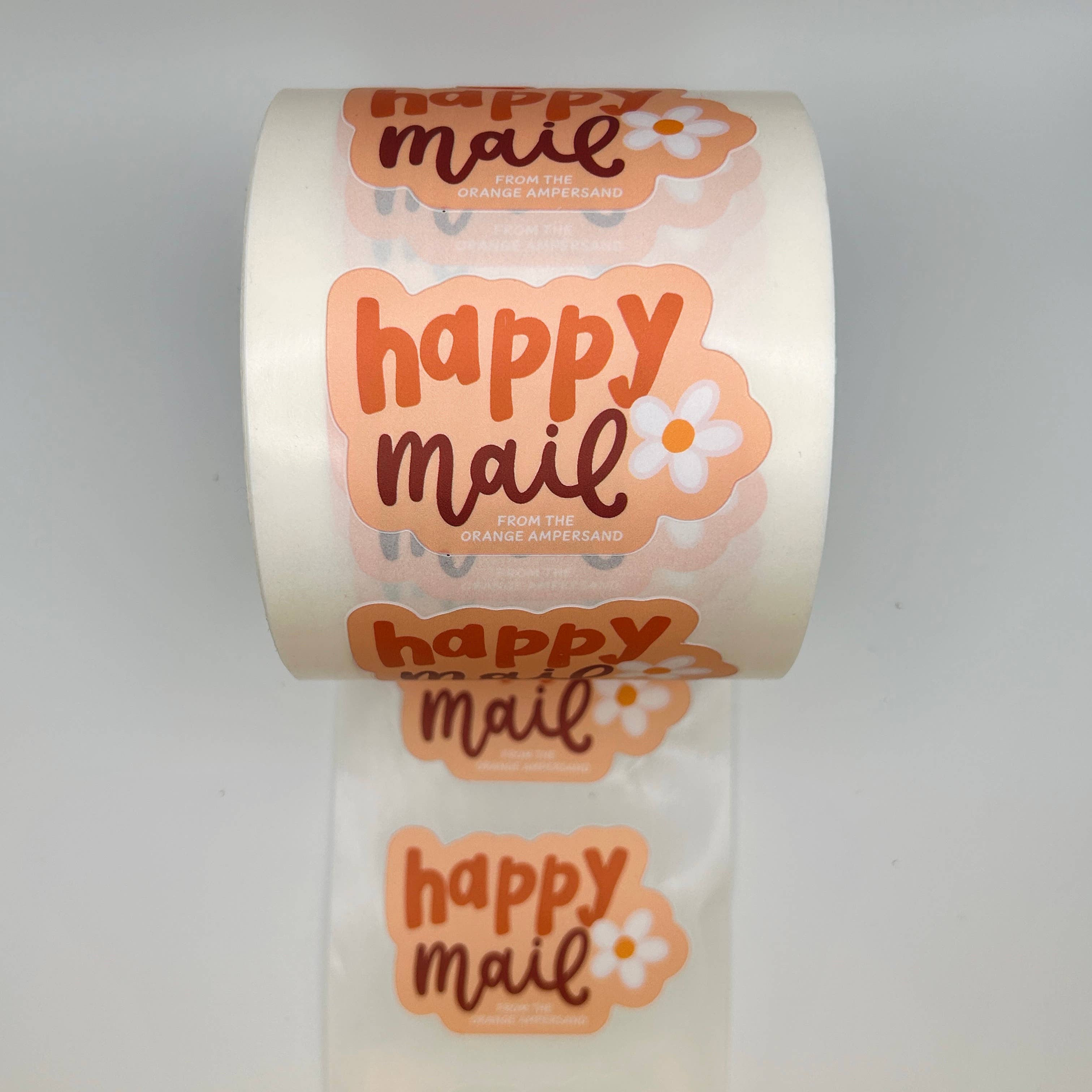 The Orange Ampersand - Wholesale Sticker - Custom Happy Mail Roll Labels (Add Your Biz name!)4