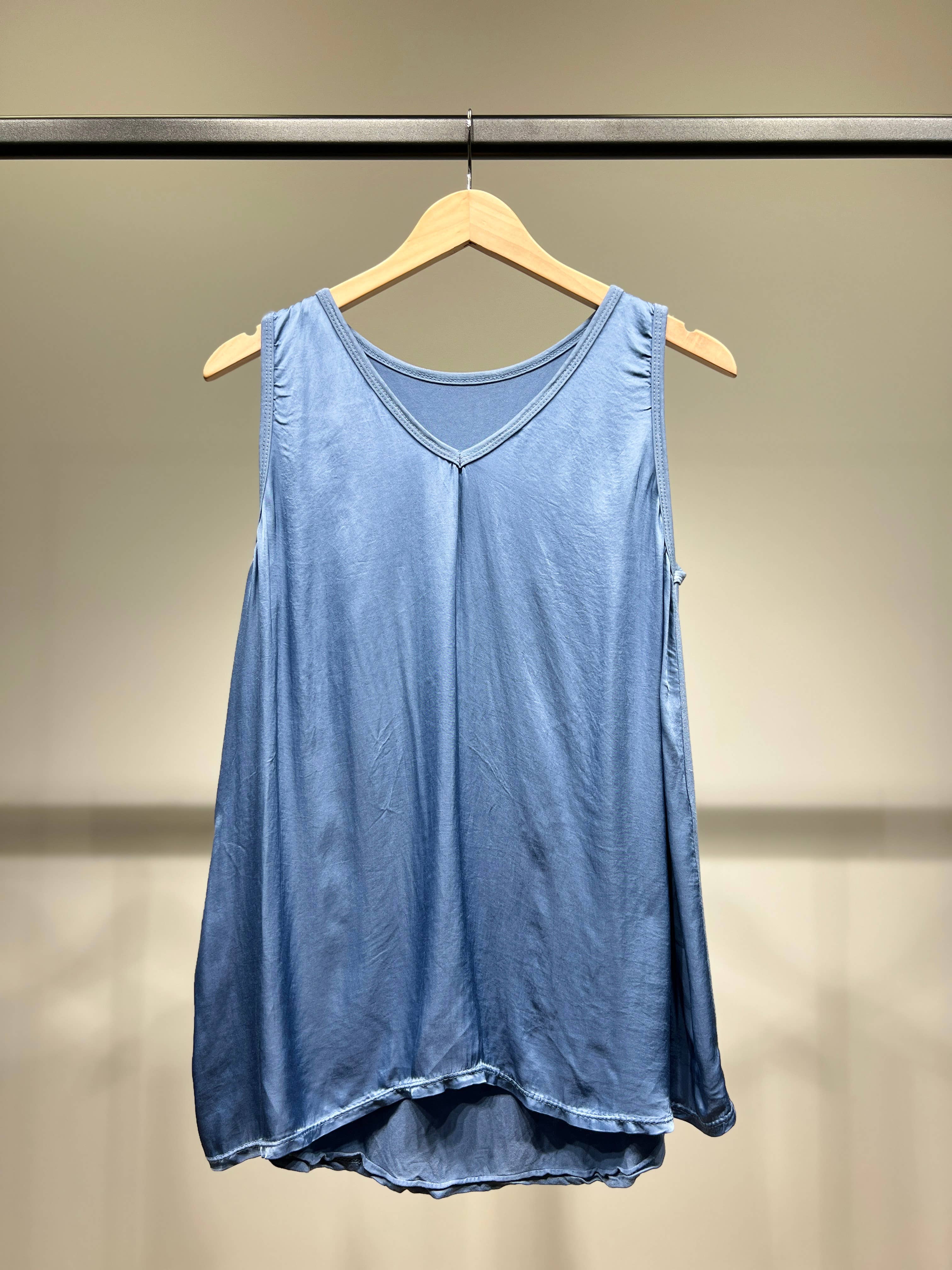 L'Emotion - Wholesale Tunic - Women's - Flared V-Neck Satin Tank Top 100% Viscose12