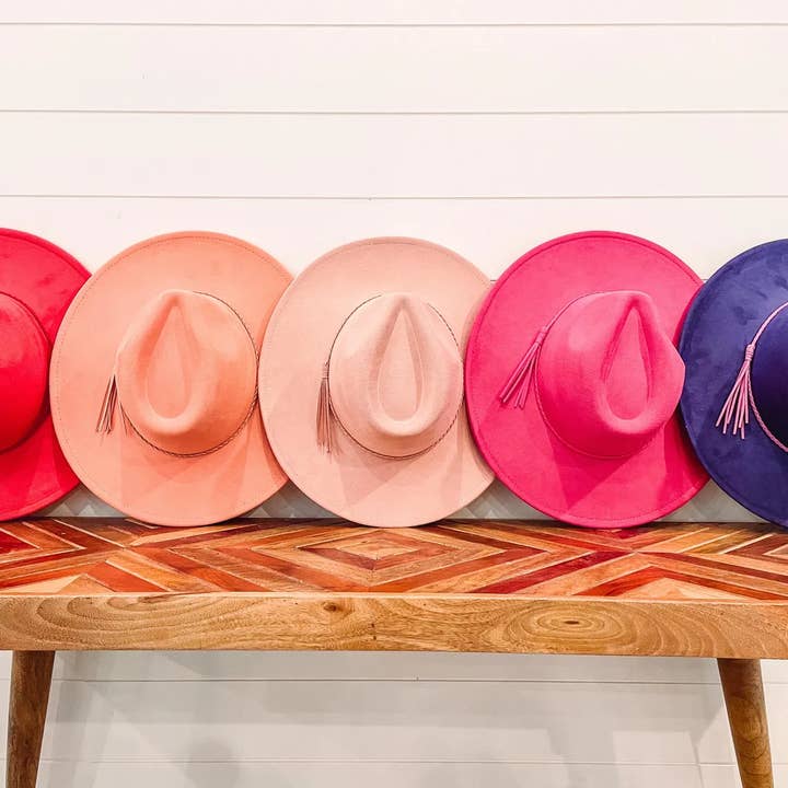 Willie & Dolly Designs - Wholesale Fedora - Women's - Blank Vegan Suede Hat